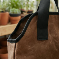 Garden Tool Bag Multiple Pockets Waxed Canvas Tool Bag Rectangular for Gardeners