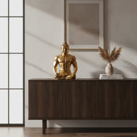 Seated Buddha Statue Sculpted Meditating Buddha Statue Polyresin for Tabletop