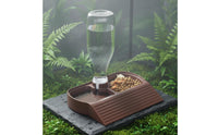 Automatic Amphibian Water Dispenser Leak-Resistant Automatic Amphibian Feeder and Waterer Gecko Food and Water Bowl with Ramp