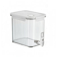 Leak-Resistant Refrigerator Drink Dispenser Ribbed Clear Beverage Dispenser Easy Dispensing Household Liquid Container Space-Saving Design
