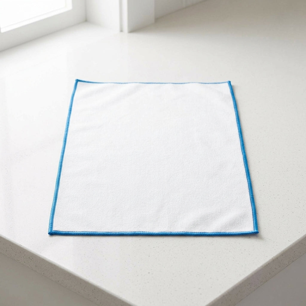 Fuzz Cloth and Glasses Cleaning Cloth, Large Microfibre Cloths for Wine Glass, 35cm x 50cm Glass Cloth with Overlock Border Binding