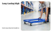 Four-Wheel Base Cart Heavy Duty Interlocking Transport Hand Truck Quiet Wheels Portable Base Hand Truck for Movers, Adults, Factory, Supermarket