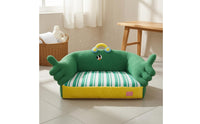 Soft Pet Sofa Bed Textured Striped Pet Sofa Bed Cushioned for Sleeping