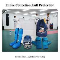 5 Pieces Shock-Absorbing Resistance Karate Protection Kit Thickened Padding Head, Hand, and Foot Guard Bundle Adjustable Fit Sparring Gear Set Long-Lasting Construction for Competitions, Gym