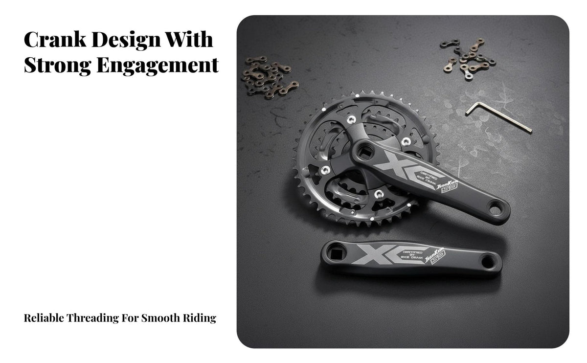 Mountain Bike Crankset Detachable Chainrings 8/9 Speed Crankset High-Strength Aluminum Alloy Mountain Bike Crank Arm Set for Cyclists, Trail Trails
