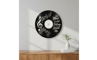 Wall Decor High-Resolution Printing Wall Sign Inspirational Quote Round Wooden Art Piece for Music Lovers, Bedroom