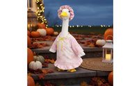 Lawn Goose Outfit Pink Ruffled Design Charming Look for Porch Display