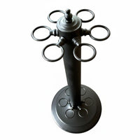 Billiard Cue Rack with Weighted Base Metal Billiards Floor Pool Cue Rack Compact for Game Room, Clubhouse, Home Bar