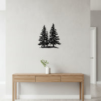 Metal Conifer Wall Hanging Tree Wall Rustic cabinInspired Metal Conifer Wall Hanging Tree Wall Decor Rustic for Living Room, Entryway