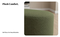 Round Boucle Ottoman Teddy Fleece Texture Round Boucle Stool Nordic design Textured Fabric for Homeowners, Entryway, Lounge Area