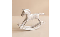 Cast Iron Rocking Horse Distressed Rocking Horse Figurine Antique Desk Ornament for Decorators, Collectors, Bookshelf