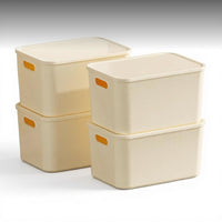 Large Rectangular Storage Box with Lid, Stackable Organizer