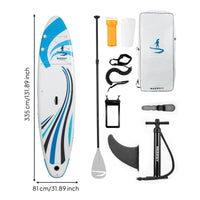 Sturdy PVC Construction Inflatable Paddleboard Non-Slip Deck Inflatable SUP Board Wide Stable Design Inflatable Paddle Board Good Balance for Adults, Beginners, Family, Beach, Lake, Travel, Fitness