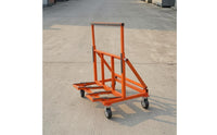 Foldable Flatbed Cart Adjustable Height Surface Hand Truck Orange Frame Folding Cart