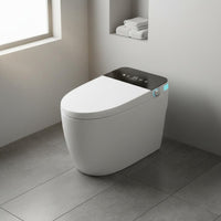 Single-Unit-Piece Toilet Warm Water Automatic Toilet Bathroom Fixture Air Dryer Night Light