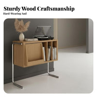 Nordic Design Vinyl Storage End Table With Drawer Vinyl record Storage Rack centralera Modern design Turntable Stand Multi-Functional for Music Lovers, Audiophiles, Homeowners, Study, Bedroom, Small Spaces, Home Office