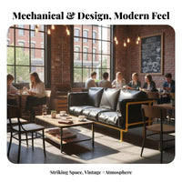 Pipe-Frame Loveseat Factory-Chic Design Cafe Booth Rust-Resistant Finish Business-Grade Furniture for Interior Designers, Restaurant, Reception Area