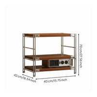 X-Brace Support Freestanding Multi-Layer Shelf Adjustable Shelves Wood and Metal Display Rack Heavy Duty Modular Storage Organizer Rust-Resistant for Living Room, Kitchen, Balcony, Study