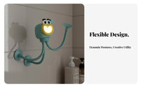 Creative Gift Suction Cup Desk Light Single-Press Switch Flexible Stick Figure Lamp for Deactivate Ice Workers, Students, Bedroom