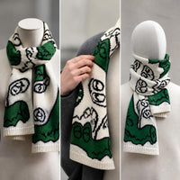 Cute Crocodile Knitted Scarf for Women, Short Warm Neck Warmer for Students and Couples