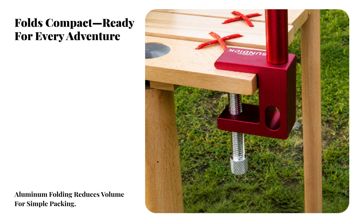 Folding Lamp Holder with Clamp | Lightweight,  , for Outdoor Tables