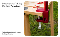 Folding Lamp Holder with Clamp | Lightweight,  , for Outdoor Tables