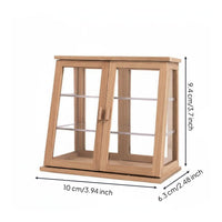 1/12 scale Dollhouse Double Door Cabinet Miniature Wooden Display Cabinet Vintage Style Miniature Dessert Display Case for Collectors, Hobbyists