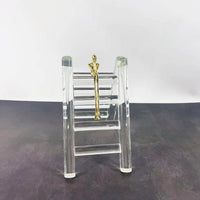Modern Minimalist Crystal Glass Staircase Thinker Figurine for Home Decor
