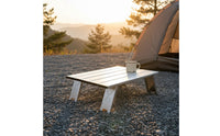 Foldable Aluminum Roll Top Table Sturdy and Stable Folding Camping Table Waterproof for Picnic, Fishing, Beach, Garden