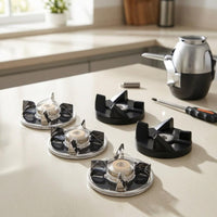 5 Pieces Replacement Gear Kit Threaded Metal Insert Blender Replacement Gear Kitchen Spare Part Multi-Prong Chrome-Like