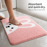 Absorbent Plush Bathroom Mat Non-Slip Door Mat for Home Toilet and Washroom