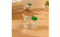 Bird Figurine with Nest Clear Bird Figurine Tabletop Crystal Birds for Collectors, Desk, Office