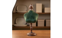 Handmade Vintage-Style Jewelry Bust Decorative Trim Velvet Jewelry Bust Round Base Velvet Necklace Display Stand