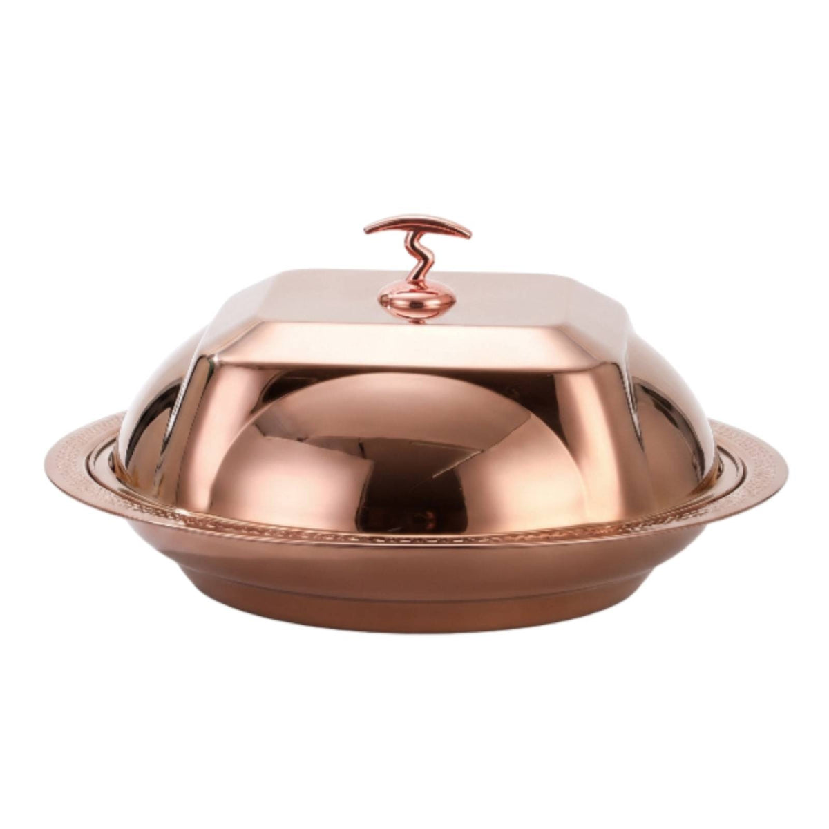 Heat Resistant Polished Finish Fruit Tray with Lid Domed Dome Lid Stainless Steel Serving Platter