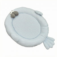 Breathable Cooling Pet Bed Padded Round Pet Bed Woven Texture Cat Cooling Mat Light Blue for Cats, Dogs, Summer
