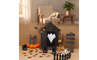 Aged-Finish Miniature Door with Accessories Rustic Dollhouse Door Kit Mini Halloween Miniature Set Wooden for Crafters, Diorama