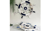 Ship Wheel with Rope Nautical Ship Wheel Handcrafted Decor for Living Room