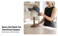 Tabletop Hat Stand Sturdy & Stable Base Vintage Hat Display Stand Dome Shape Retention Tabletop Cap Rack for Shop Window, Closet Organization