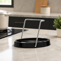 Lid Organizer O-Ring Stainless Steel, Pan Lid Organizer, Anti-Drip Kitchen Lid Support, for Clean Worktop