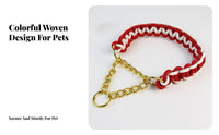 Braided Rope Dog Sturdy Braided Rope Comfortable Woven Pet Neck Chain for Walking, Outdoor