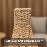 Rope Lamp Cover Handmade Macrame Pendant Light Shade Look Woven Pendant Lampshade for Restaurant, Living Room, Bedroom
