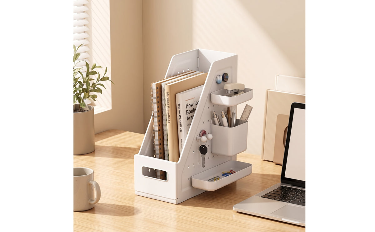 Desktop Organizer with Pegboard Space-Saving Desk Shelf with Pegboard Desktop Organizer Shelf Compact for Students, Study Desks