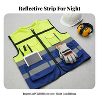 High Visibility Vest 360° Reflectivity Reflective Safety Vest Wear-Resistant Long-Lasting for Construction Workers, Cycling