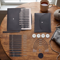 Zipzip-Less Interchangeable Circular Knitting Needle Set Compact Interchangeable Knitting Needle Set Portable Slim for Knitters, Makers, Travel