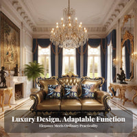 Carved Frame Tufted Couch European look Loveseat and Armchair Collection Luxurious Design Sofa Set for Families, Villa, Formal Reception Area, Office