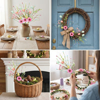 Artificial Easter Egg Branch Festive Atmosphere Artificial Easter Egg Arrangement Colorful Spring Table Decoration for Families, Home, Kitchen, Office