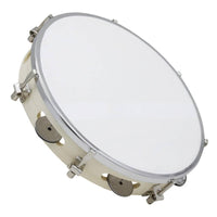 Hand Tambourine Easy to Play Handheld Tambourine and Clink Drum for Preschoolers, Kids, Classroom