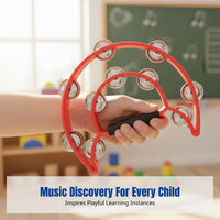 Orff Musical Tambourine, Percussion, Multi-Color, KTV, Recreation, 22x20cm