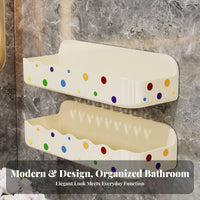 Adhesive Wall Caddy Space Saving Multi-Compartment Toiletries Shelf Waterproof