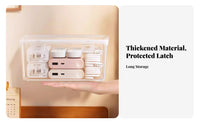 Locking currency Box with Tray Large Capacity Security Container Multi-Compartment
